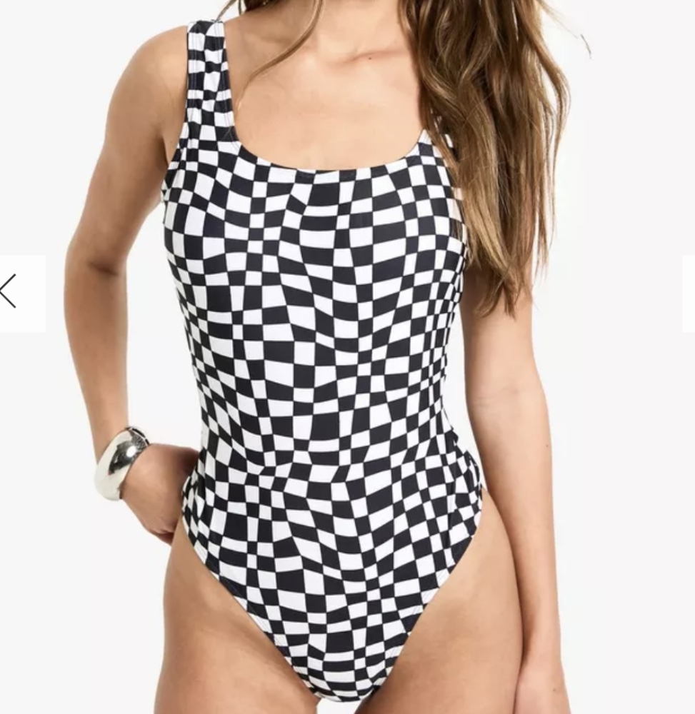 Black and White Checkered Swimsuit